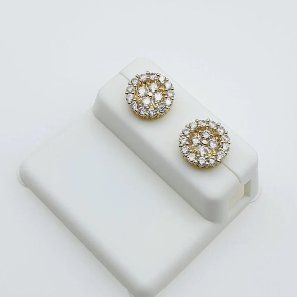 "14K Gold Plated Cubic Zircon Earrings, INUS1BR103 - Picture 7 of 9